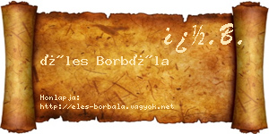 Éles Borbála névjegykártya